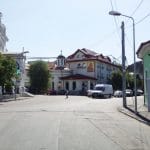 Strada Silvestru din Bucuresti, cu Biserica Silvestru si Restaurantul Il Destino