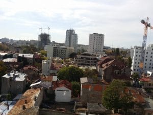 Bucurestiul din Buzesti - Victoriei vazut din restaurantul Upstairs Rooftop