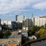 Bucurestiul din Buzesti - Victoriei vazut din restaurantul Upstairs Rooftop