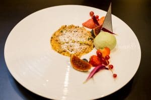 Apple Vanilla Crumble With Calvados Sorbet
