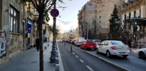 Calea Victoriei la Palatul Cantacuzino