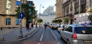 Calea Victoriei la teatrele Majestic si Constantin Tanase, cu hotelul Ramada Majestic