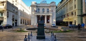 Calea Victoriei la teatrele Majestic si Constantin Tanase, cu hotelul Ramada Majestic