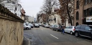 Strada Paris cu Bistro Hoinar - Mobra Shop, la Piata Victoriei in Bucuresti