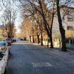Strada Sandu Aldea, cu restaurantul libanez Coin Vert