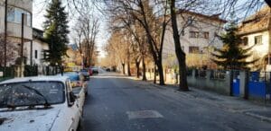 Strada Sandu Aldea, cu restaurantul libanez Coin Vert