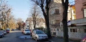 Strada Sandu Aldea, cu restaurantul libanez Coin Vert