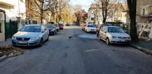 Strada Sandu Aldea, cu restaurantul libanez Coin Vert