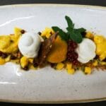 Deconstructed Mango Passion Fruit Cheesecake  la restaurantul AV8 din Piata Victoriei