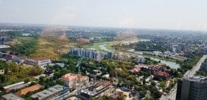 Floreasca si Pipera vazute din NOR Sky Casual Restaurant de le etajul 36