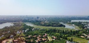 Floreasca si Pipera vazute din NOR Sky Casual Restaurant de le etajul 36