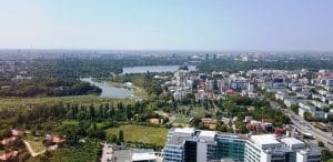 Floreasca si Pipera vazute din NOR Sky Casual Restaurant de le etajul 36