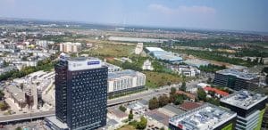 Floreasca si Pipera vazute din NOR Sky Casual Restaurant de le etajul 36