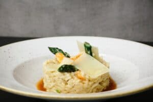 Shrimp Asparagus Risotto la restaurantul AV8 din Piata Victoriei