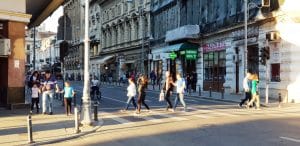 Calea Victoriei in zona Centrului Vechi, in jurul restaurantului Linea Closer to The Moon