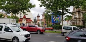 Piata Romana din Bucuresti, spre Lascar Catargiu, cu bistroul Gusteria