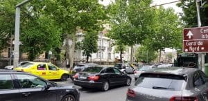 Piata Romana din Bucuresti, spre Lascar Catargiu, cu bistroul Gusteria