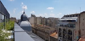 Bucurestiul vazut de pe terasa Cismigiu Bistro, din Hotelul Cismigiu