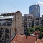 Bucurestiul vazut de pe terasa Cismigiu Bistro, din Hotelul Cismigiu