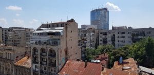 Bucurestiul vazut de pe terasa Cismigiu Bistro, din Hotelul Cismigiu