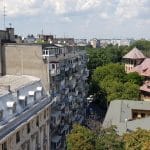 Bucurestiul vazut de pe terasa Cismigiu Bistro, din Hotelul Cismigiu