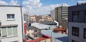 Bucurestiul vazut de pe terasa Cismigiu Bistro, din Hotelul Cismigiu
