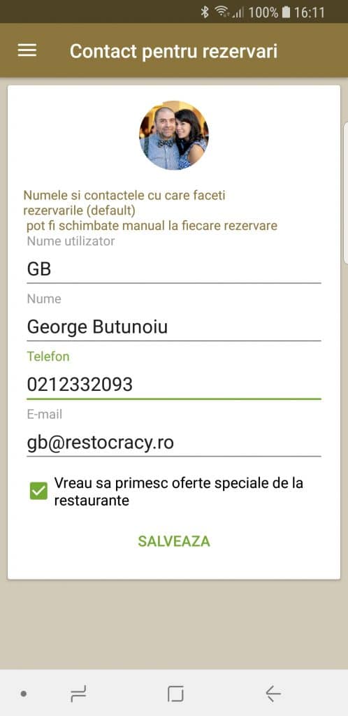Restocracy Mobile - profilul clientului