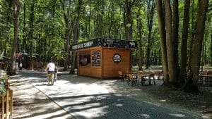 La Muma Padurii, restaurant cu terasa in padure la Edenland Park in Balotesti