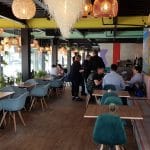 Aici, restaurant pe malul Dambovitei pe Splai langa Biblioteca Nationala
