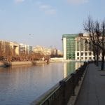 Dambovita la Piata Unirii vazuta de pe Vu's Rooftop Restaurant