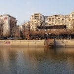 Dambovita la Piata Unirii vazuta de pe Vu's Rooftop Restaurant