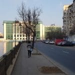 Dambovita la Piata Unirii vazuta de pe Vu's Rooftop Restaurant