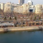 Dambovita la Piata Unirii vazuta de pe Vu's Rooftop Restaurant