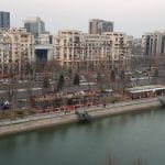 Dambovita la Piata Unirii vazuta de pe Vu's Rooftop Restaurant