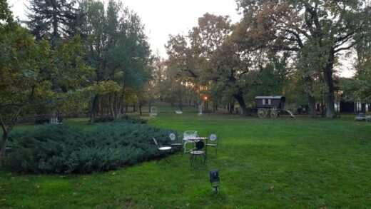 Punctul acela roșu e soarele care apune în parcul Domeniului Manasia...