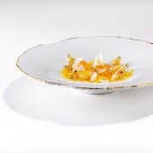 Fideua azafranada y fria de navajas