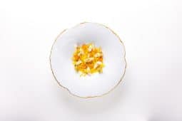 Fideua azafranada y fria de navajas